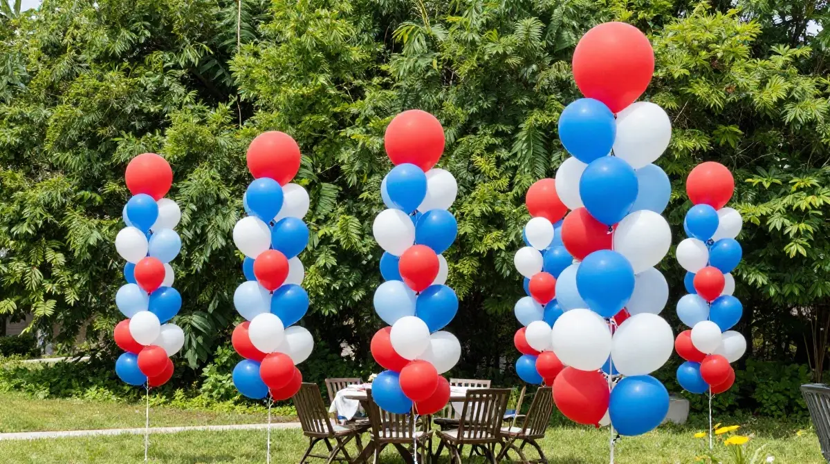 Set Up a Red, White, and Blue Balloon Cluster