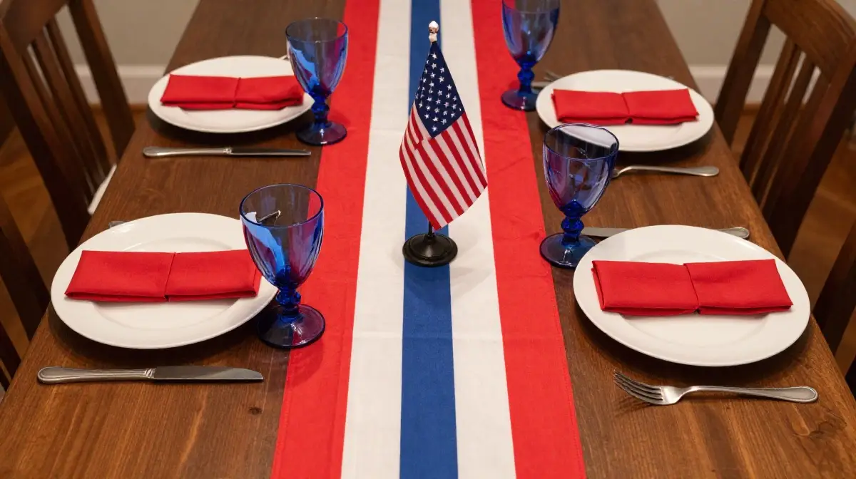  Set a Patriotic Table with a Red, White, and Blue Runner