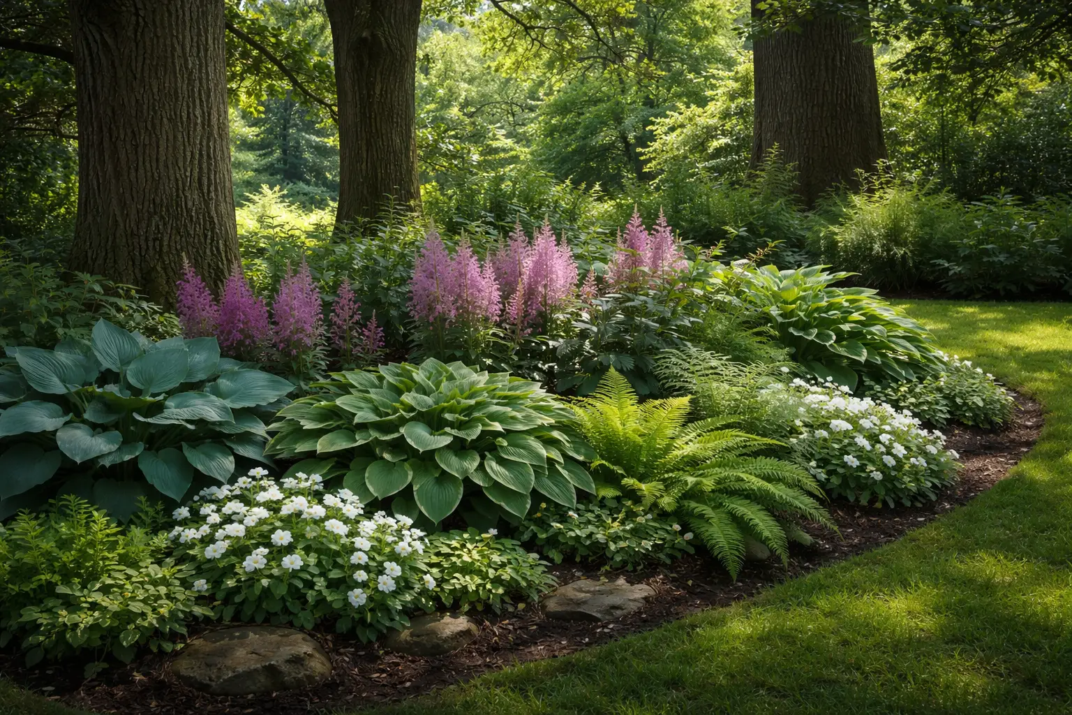 Shade Garden Flower Bed Under Trees