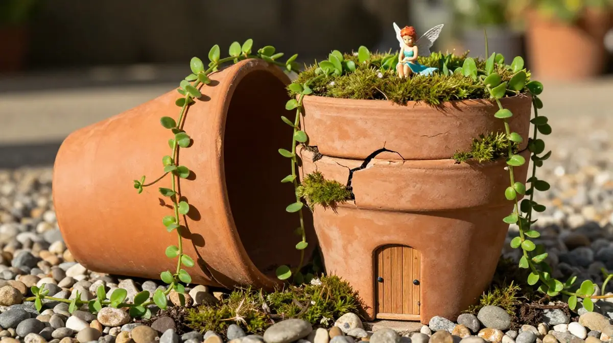 Start with a Broken or Stacked Terra Cotta Pot Garden
