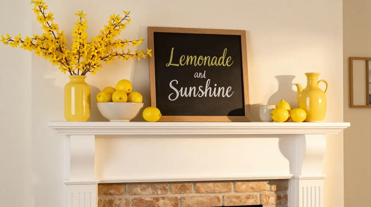 Style a Lemonade and Sunshine Themed Mantel