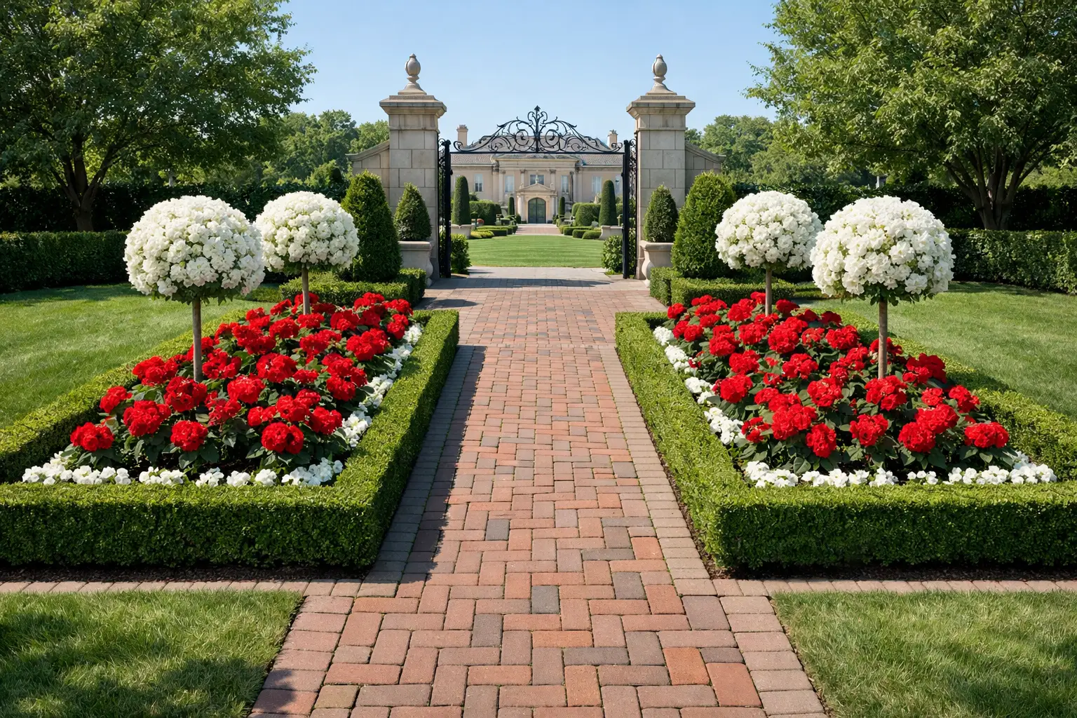 Symmetrical Formal Flower Bed Design