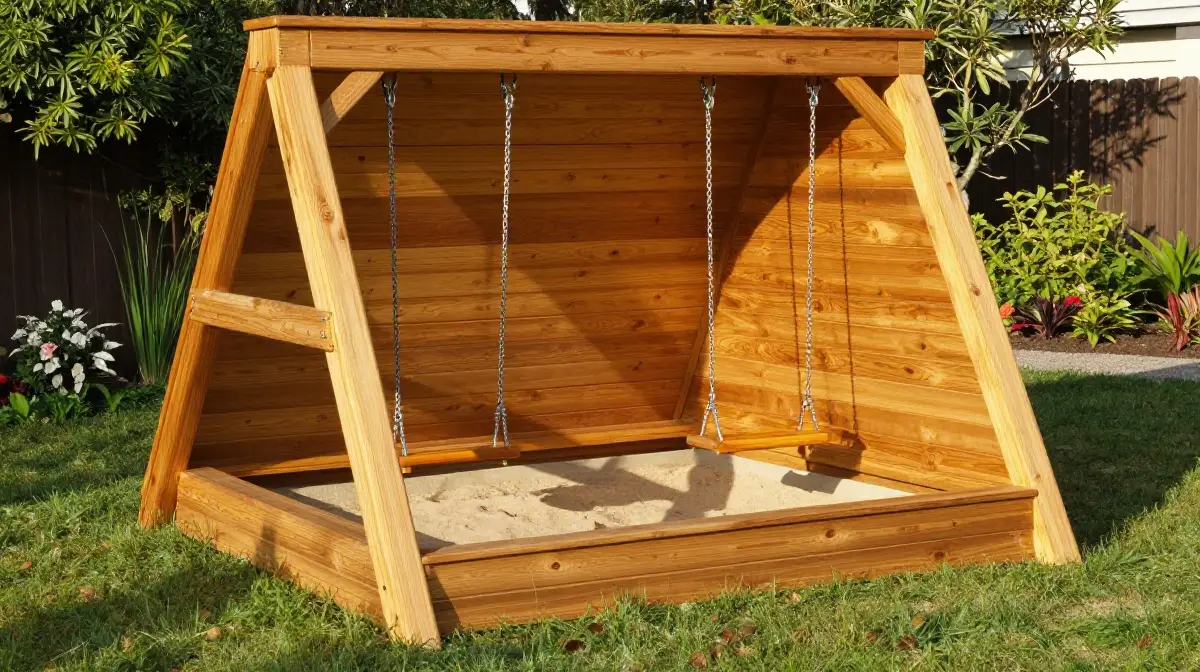 The Cedar A-Frame with Sandbox Below