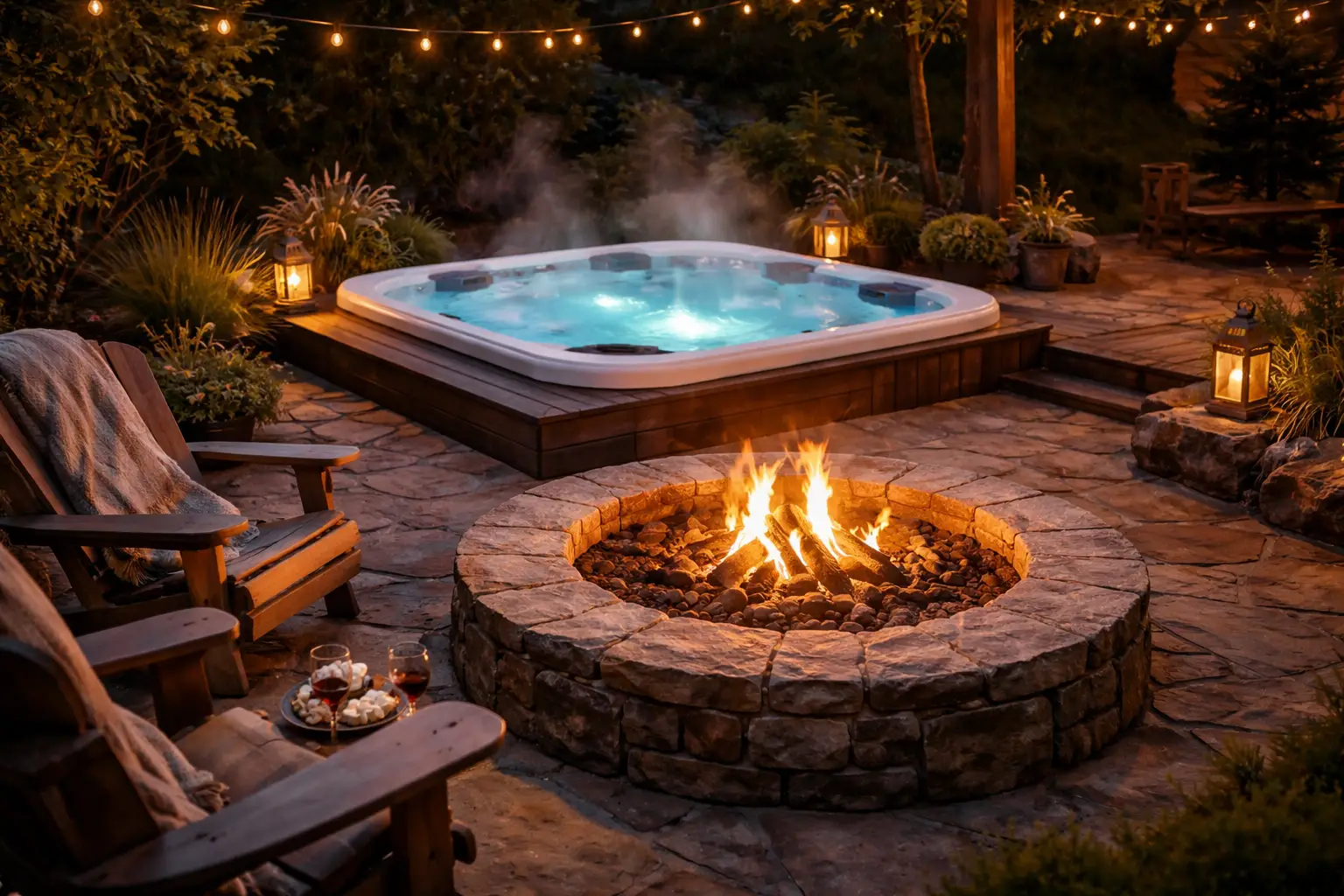 The Fire Pit and Jacuzzi Pairing