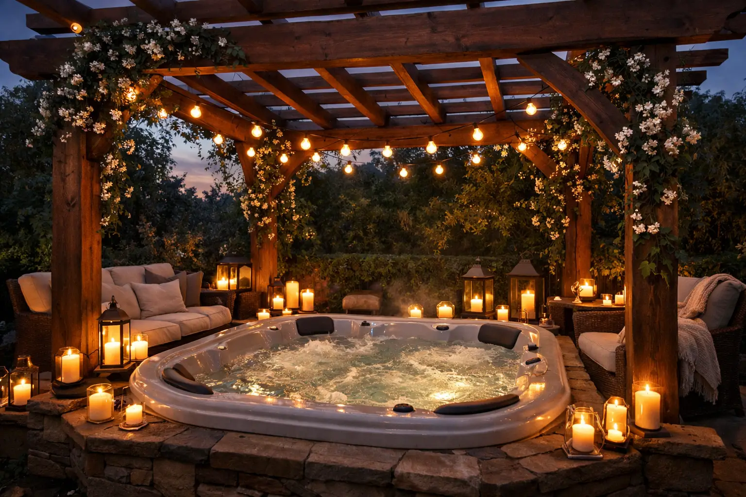 The Pergola-Covered Spa Retreat 