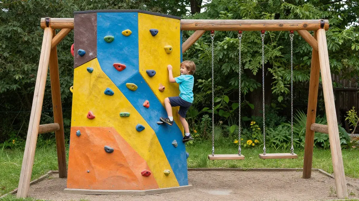 The Rock Wall Climbing Swing Set