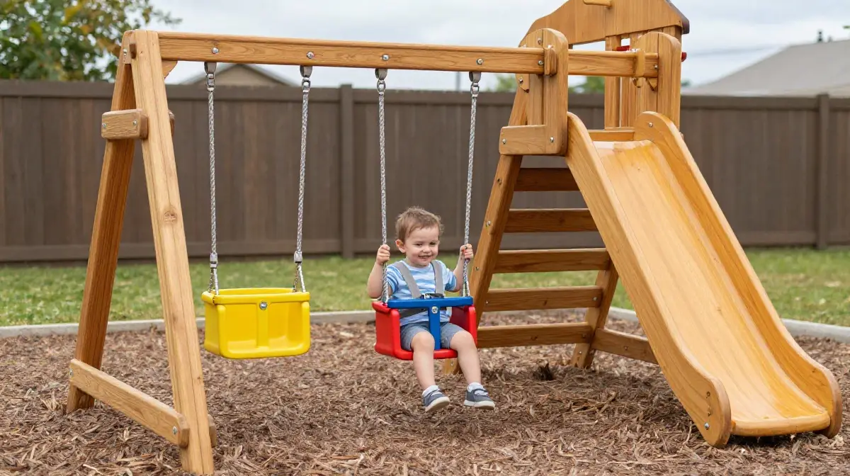 The Toddler-Friendly Low-Profile Swing Set