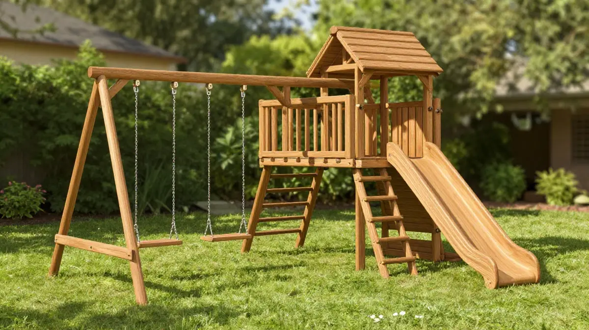 The Wooden Fort Swing Set