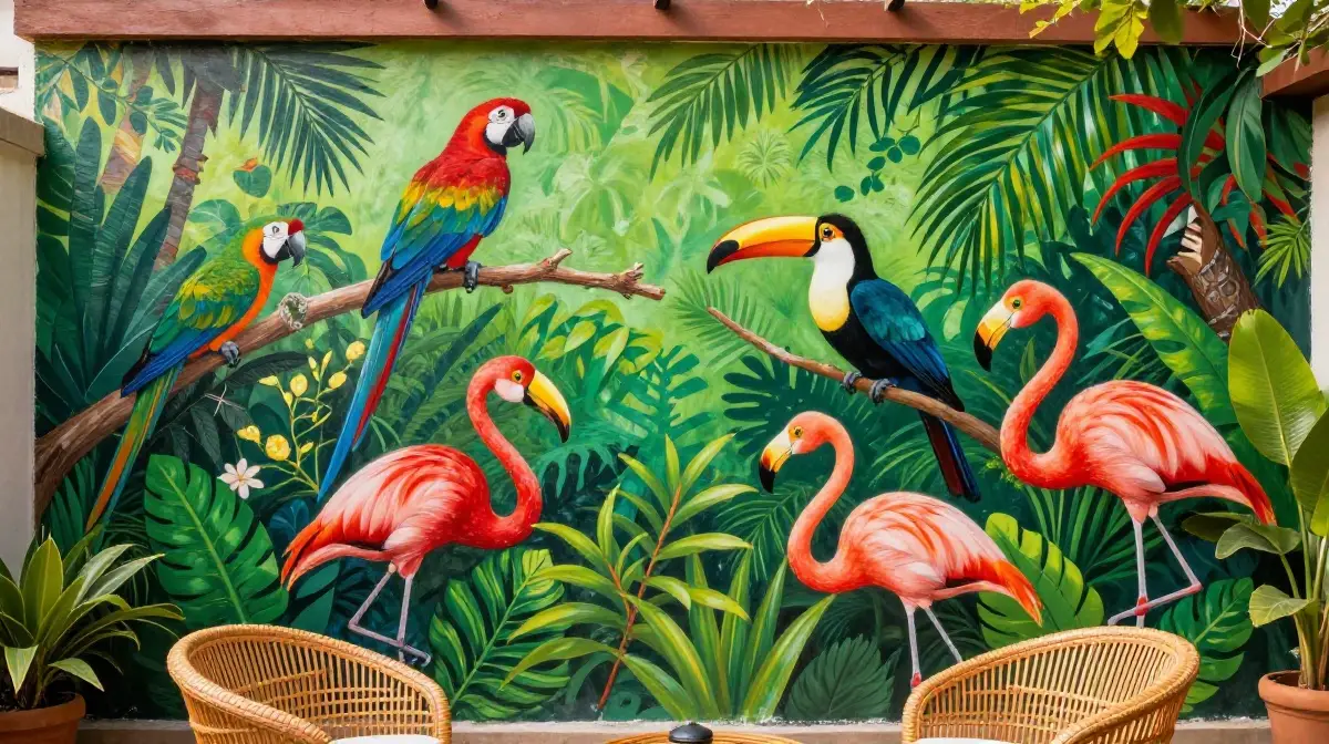 Tropical Birds Mural