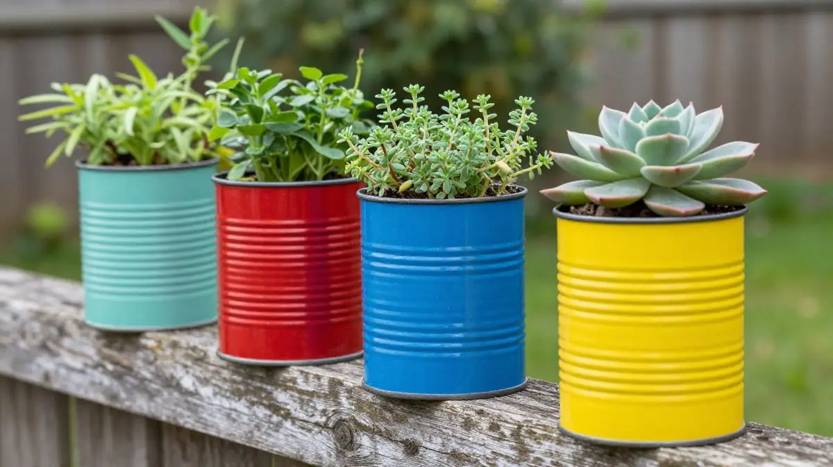 Upcycled Tin Can Planters