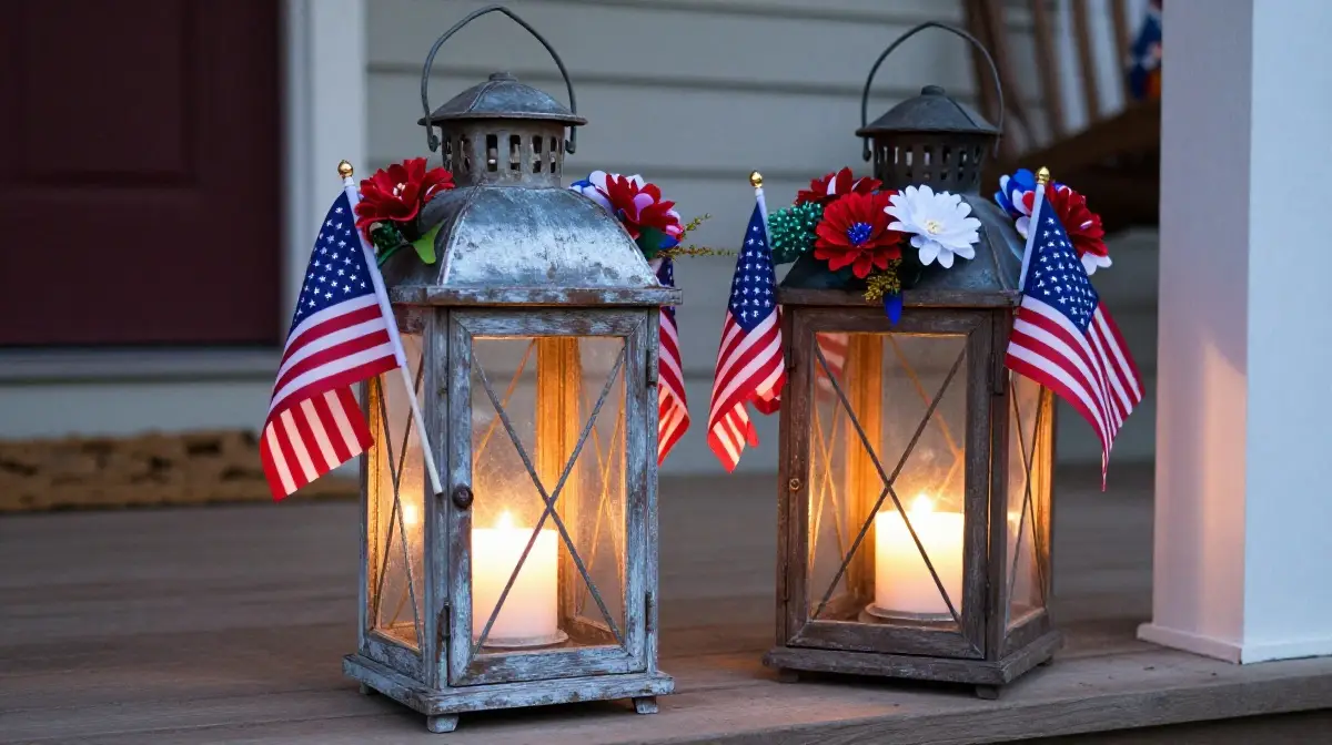 Use Lanterns Filled with Red, White, and Blue Accessories