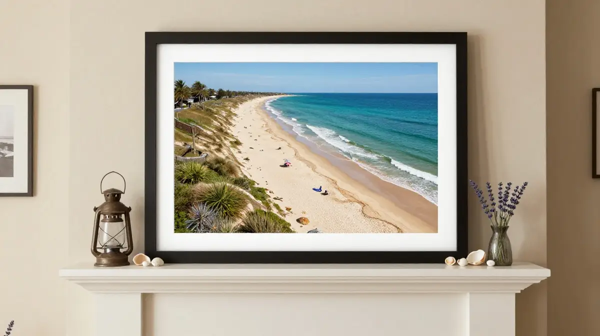 Use a Large Framed Beach Photograph