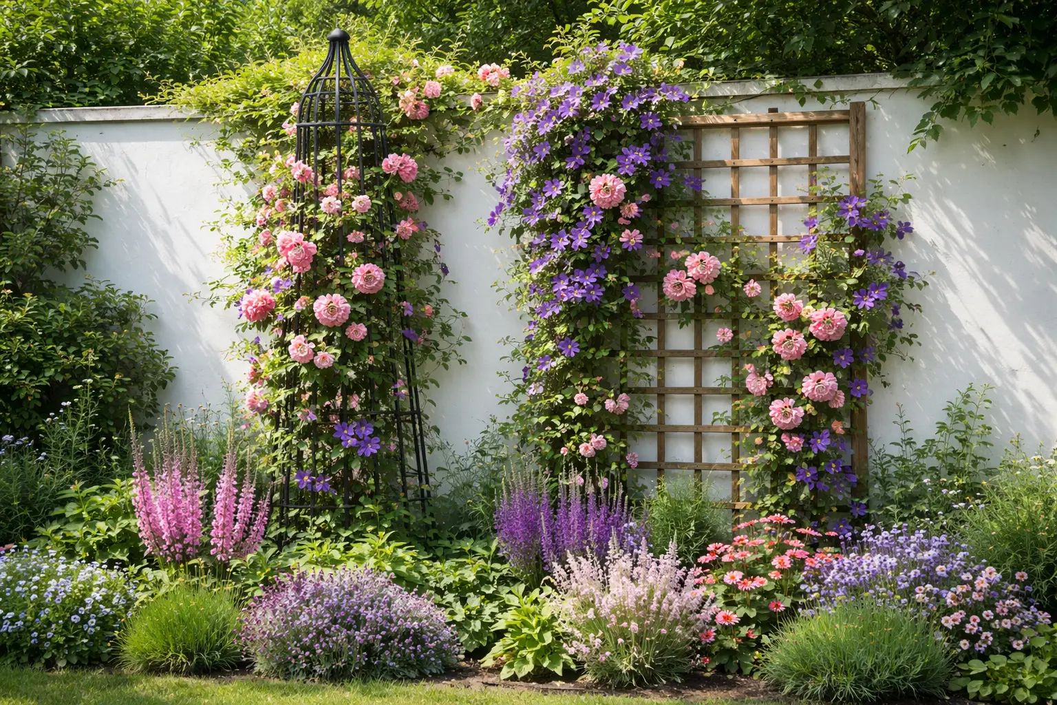 Vertical Flower Bed with Climbing Plants