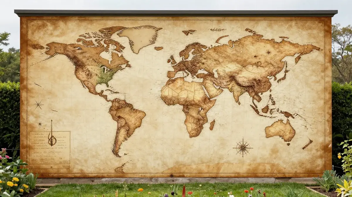 Vintage Map Mural