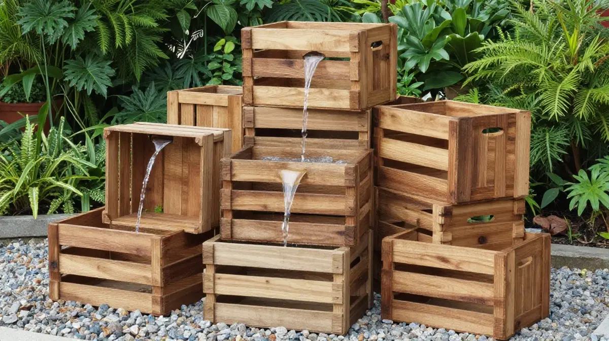 Wooden Crate Fountain