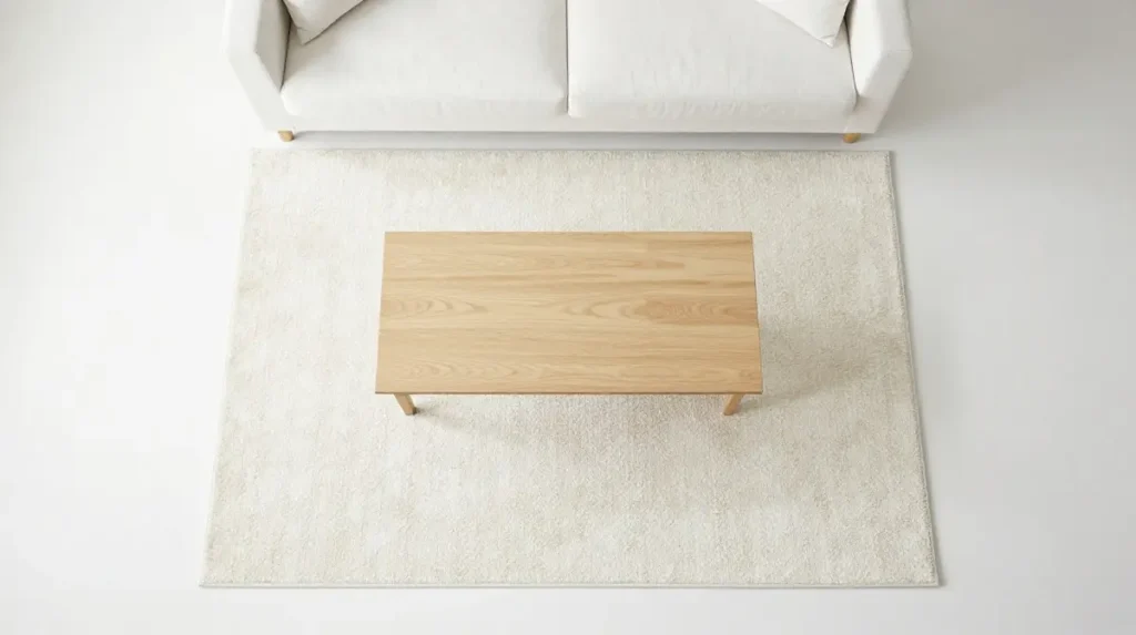 A White Rug to Anchor the Space