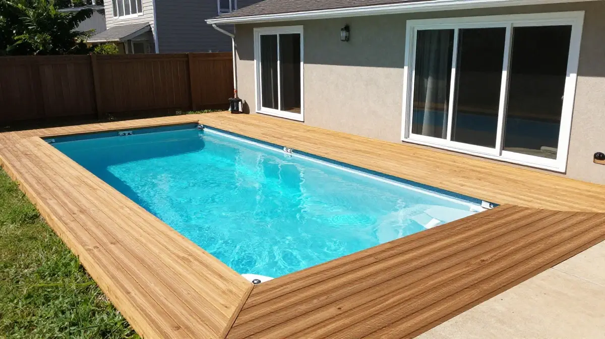 Above Ground Pool Deck Connected to the House