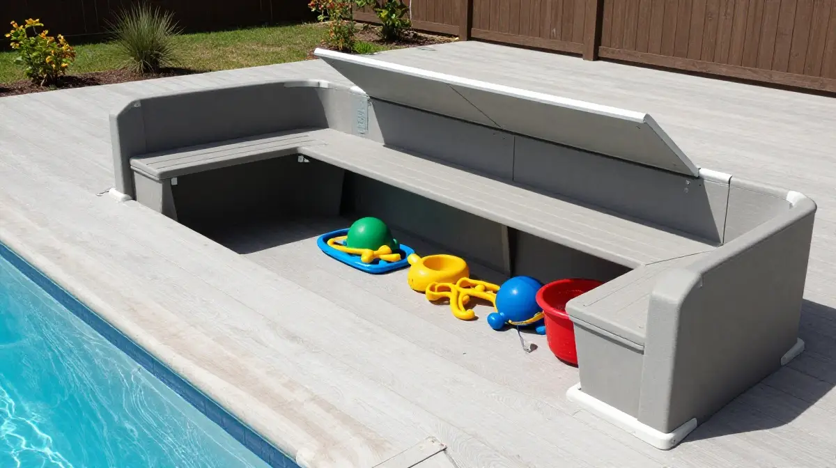 Above Ground Pool Deck with Storage Solutions