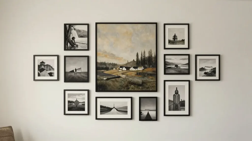 Apply the Rule of Thirds to Large  Walls