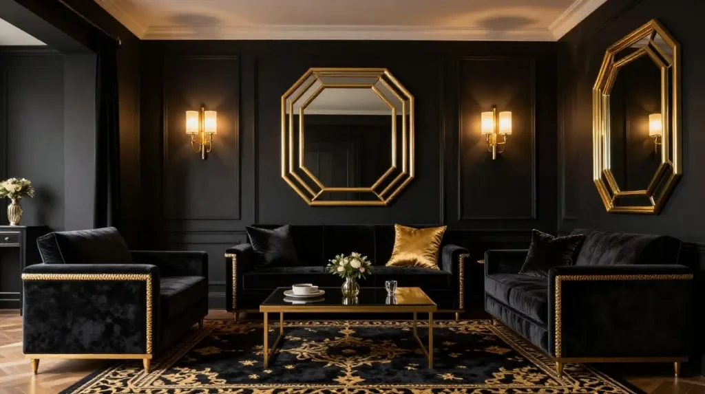Art Deco Black and Gold