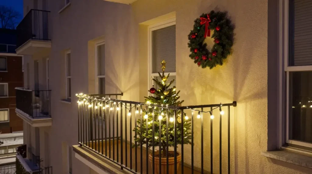 Balcony Christmas Decorations for Apartment Living