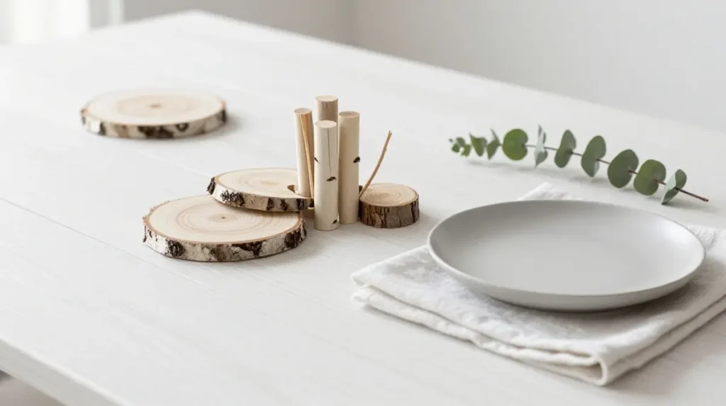 Birch Wood Table Decor for a Clean Nordic Look