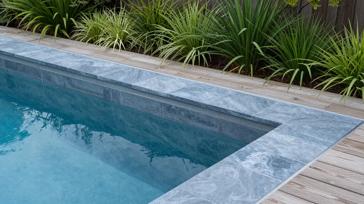 Bluestone Coping for a Natural Cool Tone