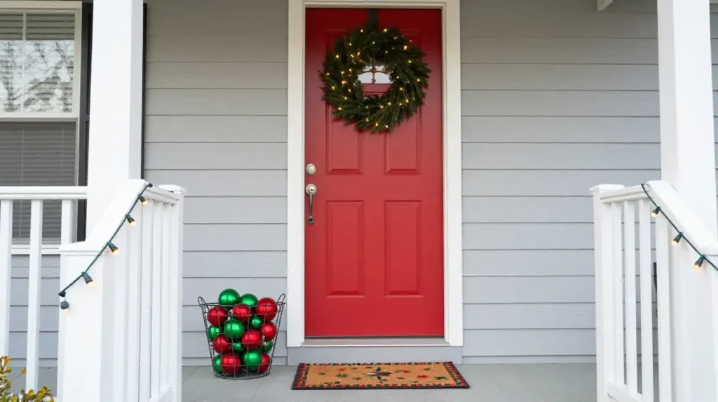 Budget Christmas Porch Decor Using Dollar Store Finds