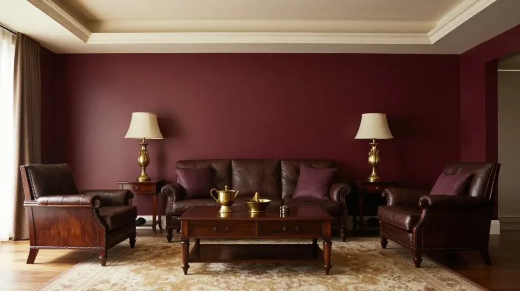Burgundy and Aged Brass