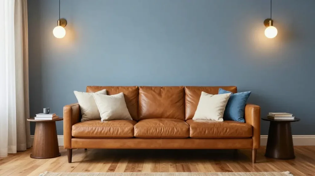 Caramel and Dusty Blue
