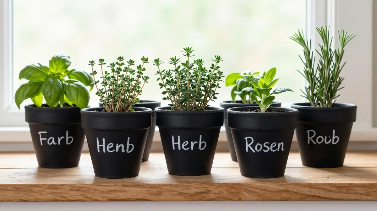 Chalkboard Paint Pots for Functional Garden Labels