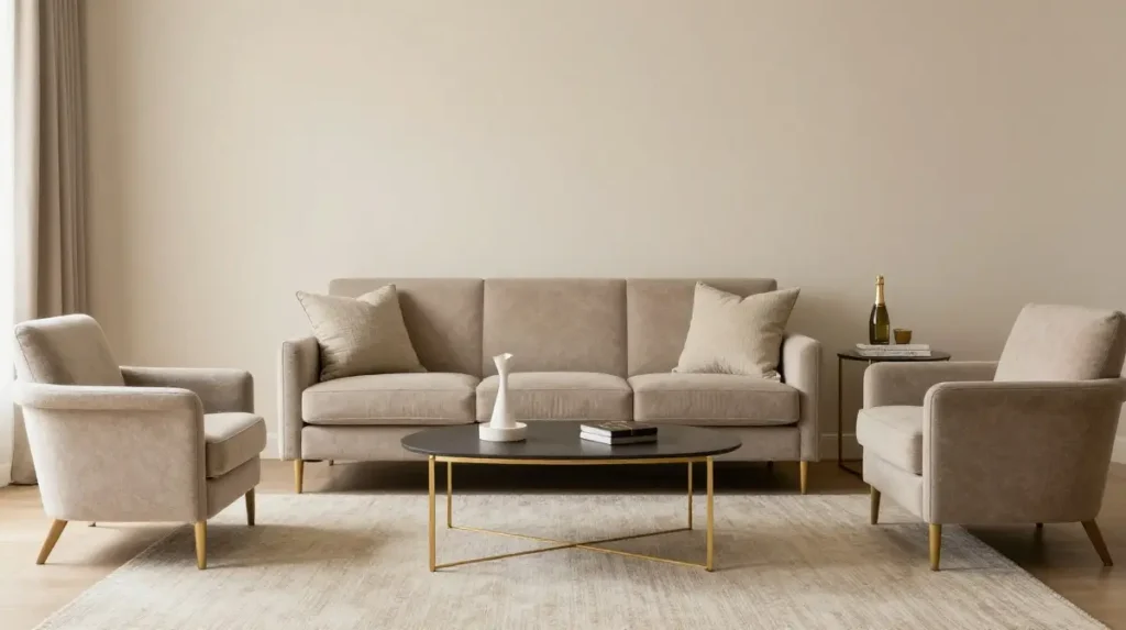 Champagne and Soft Taupe