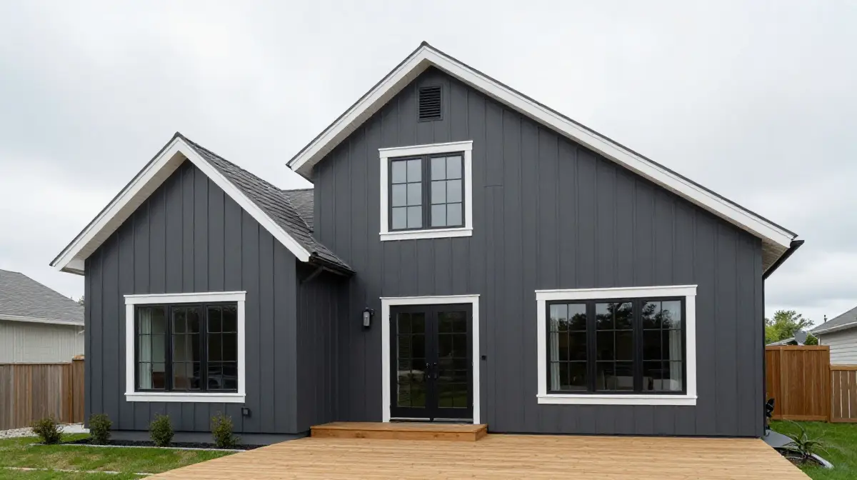 Charcoal Gray with White Trim