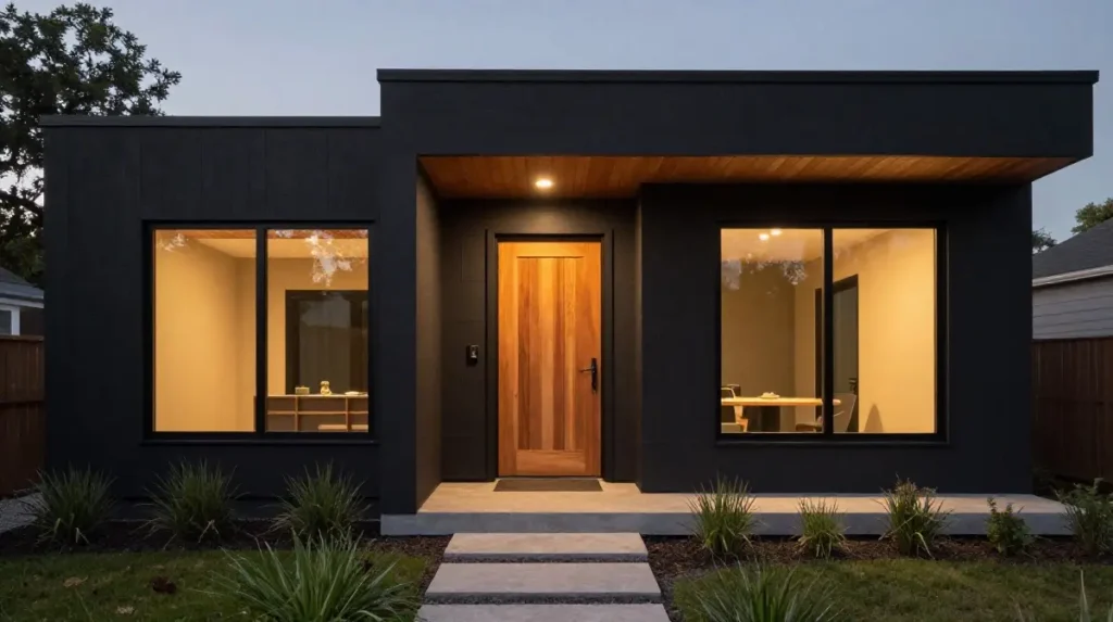 Charcoal and Warm Wood for Maximum Contrast
