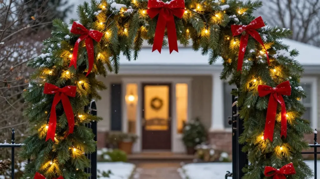 Christmas Archway at the Front Gate