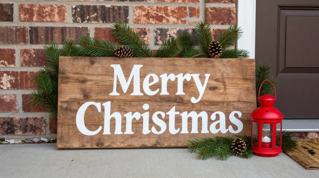 Christmas Welcome Sign Above or Beside the Door