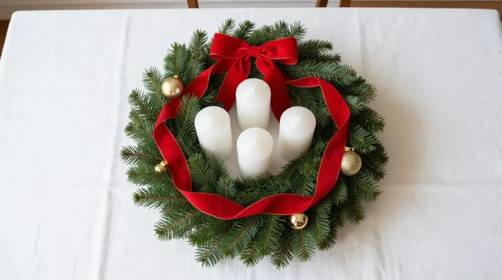 Christmas Wreath as a Table Centerpiece