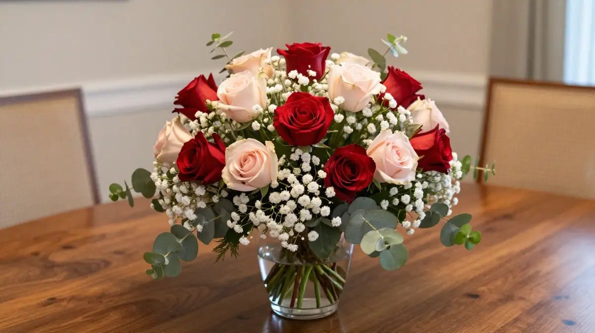 Classic Rose Centerpiece for the Dining Table
