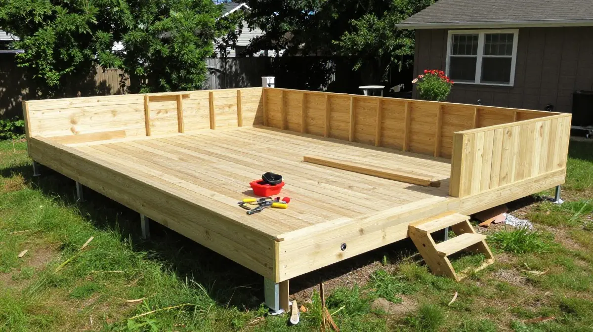 DIY Above Ground Pool Deck for Weekend Builders