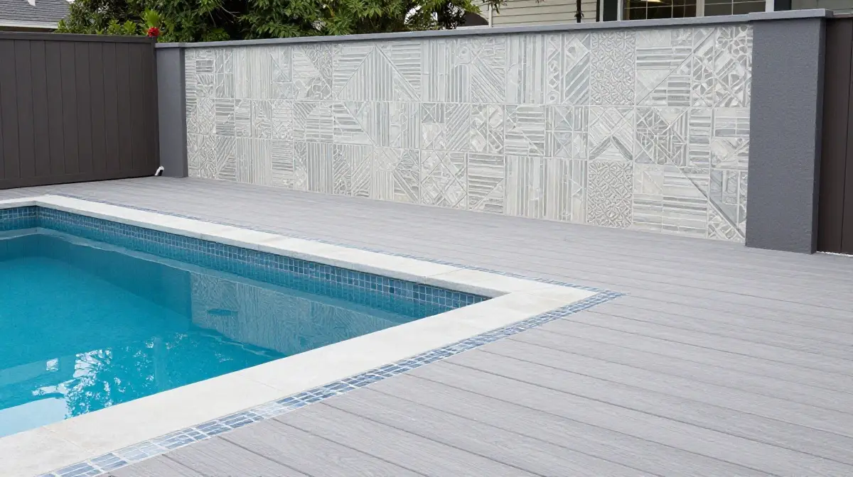 Deck with Tile Accents and Contemporary Style