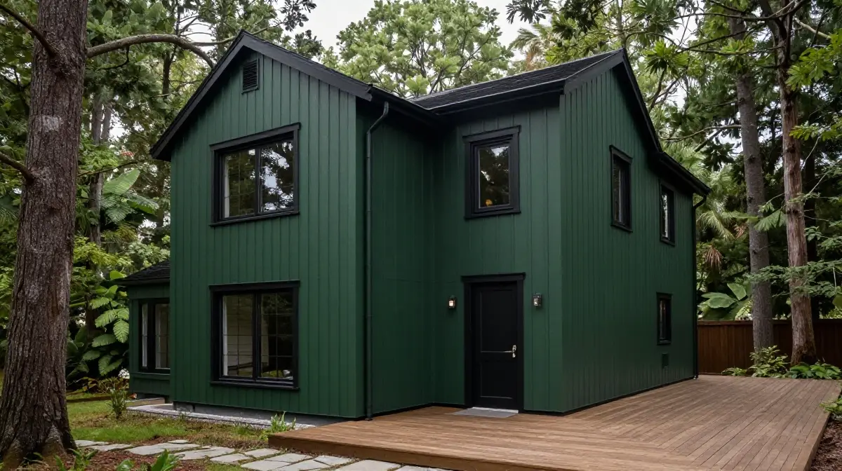 Deep Forest Green with Black