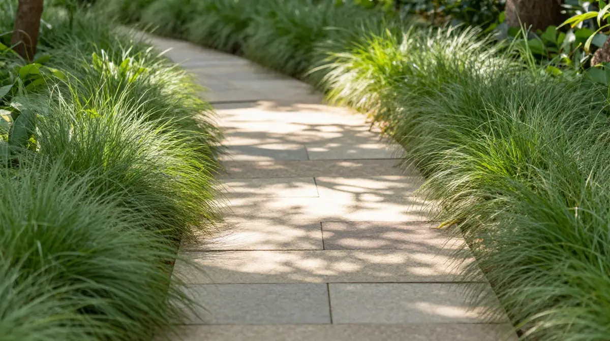Edge Pathways with Low-Growing Grass Varieties