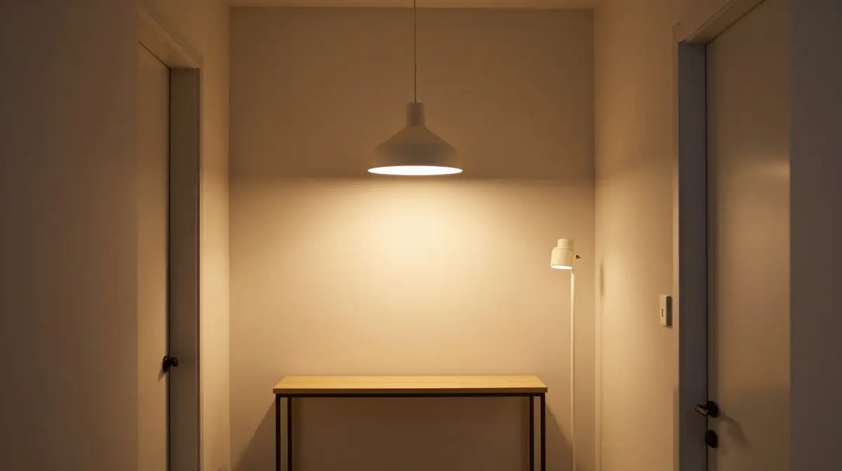 Entryway Lighting with IKEA Pendant and Floor Lamps