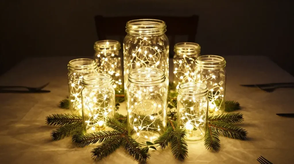 Fairy Light Jar Cluster
