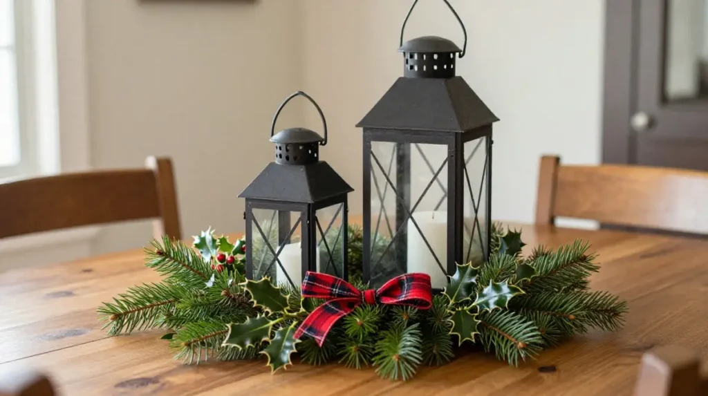 Farmhouse Lantern and Greenery Cluster