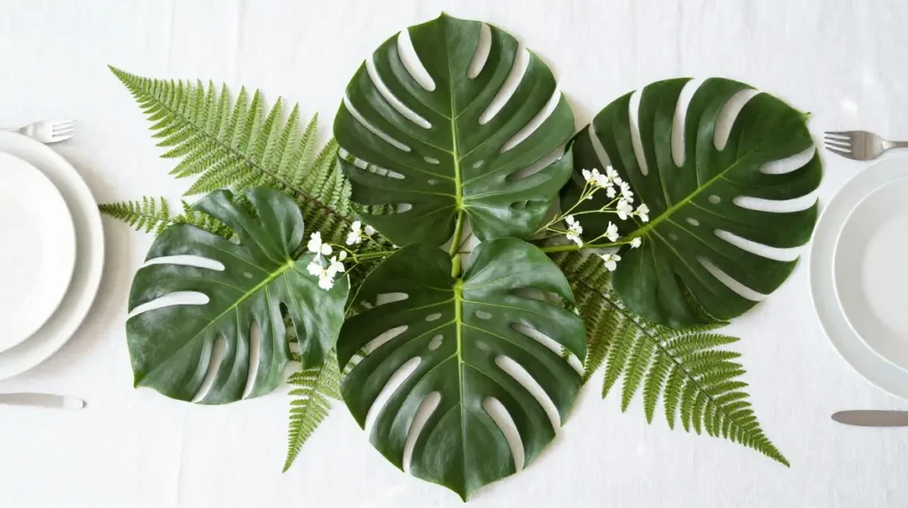 Fern and Leaf Table Decor for Lush Greenery