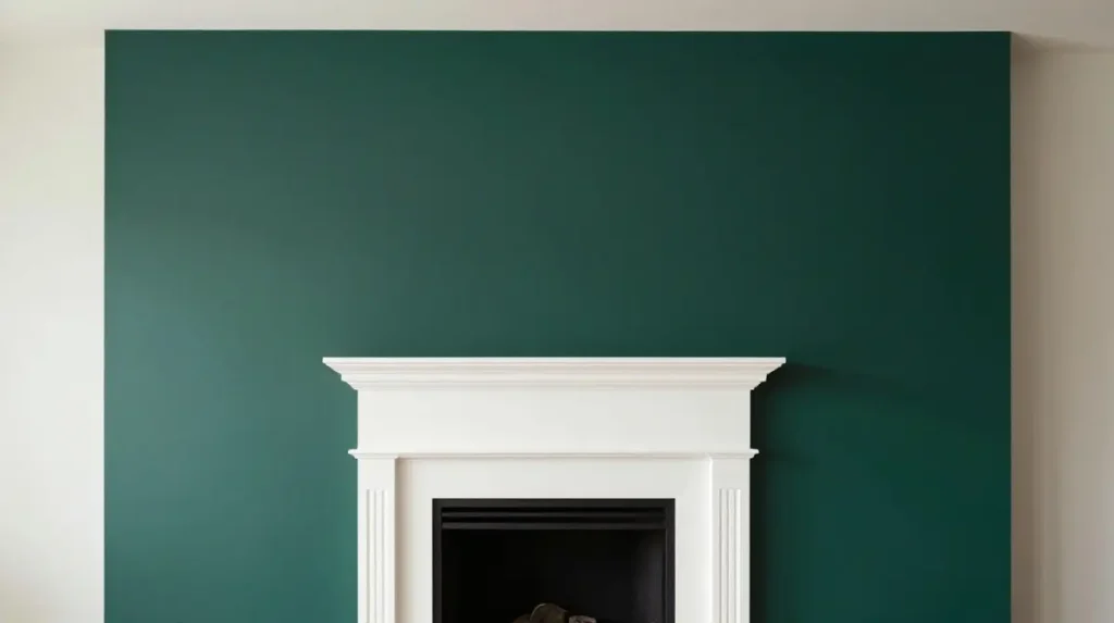 Fireplace Accent Wall with Contrasting Color