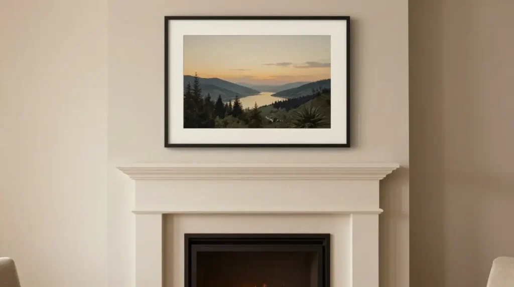 Fireplace with Artwork Display Above