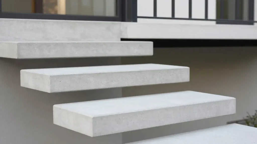 Floating Concrete Steps With a Clean Finish