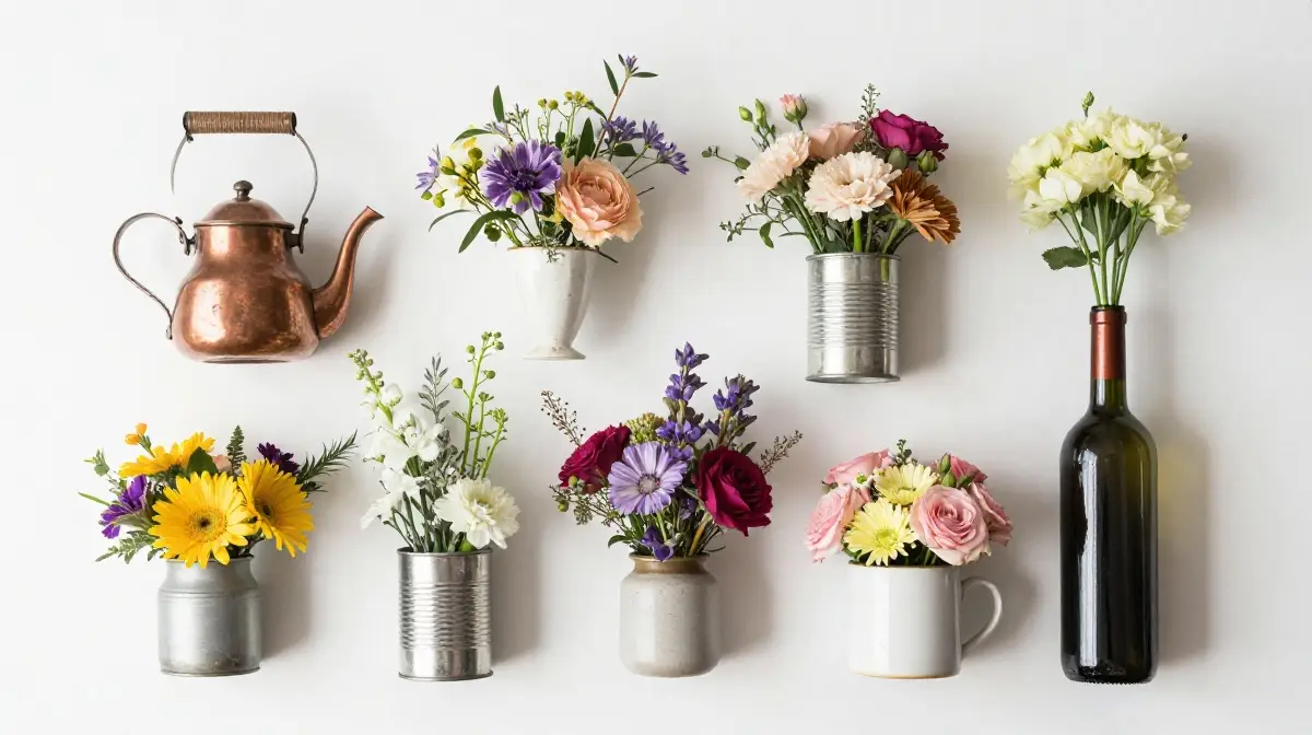 Flower Arrangements in Unconventional Containers